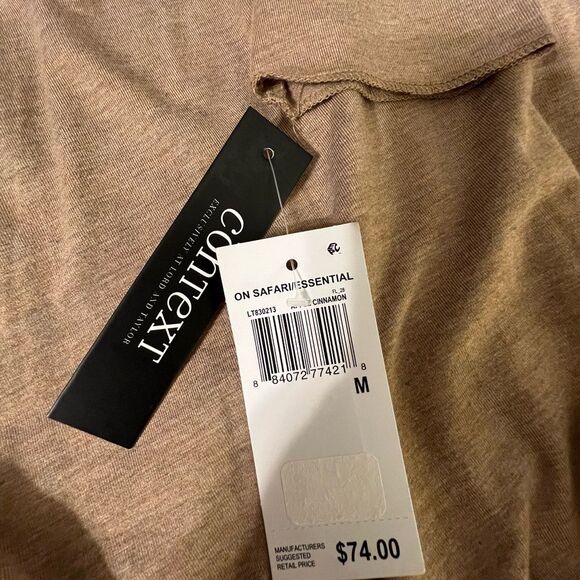 Lord & Taylor Context Tan Cardigan Size M Open Front Lightweight Flowy Layers - Picture 6 of 7